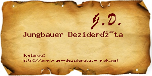 Jungbauer Dezideráta névjegykártya